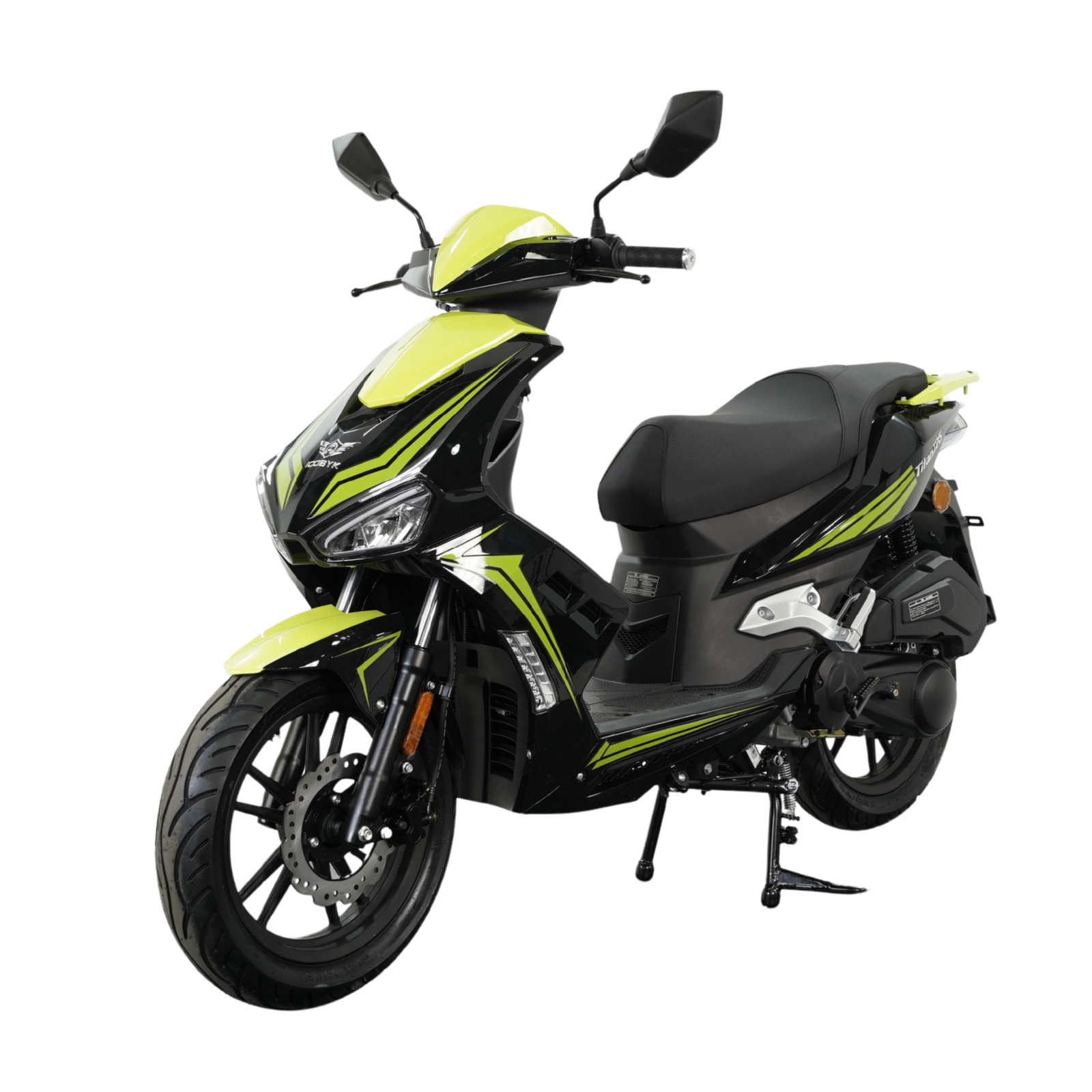 ICOBYK Titan 125 — Gloss Black / Neon Yellow Graphics