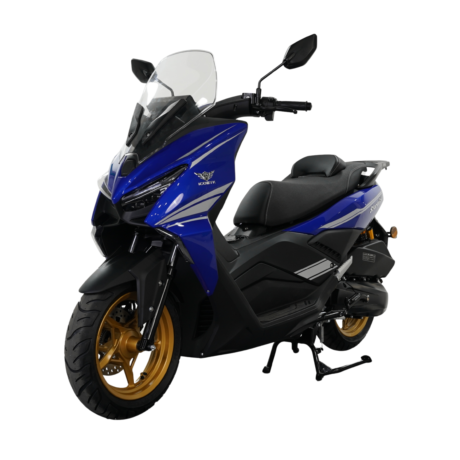 ICOBYK Storm 150 — Midnight Blue / Silver White Graphics